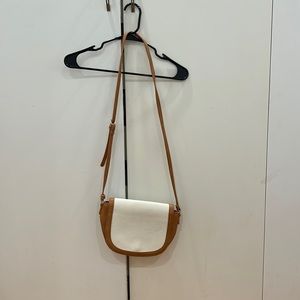 Sole/Society Tan and white crossbody bag